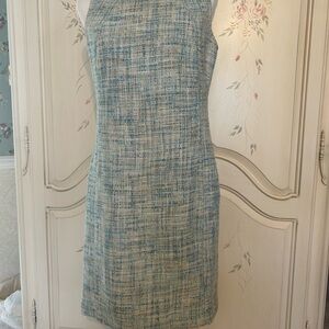 Talbots Blue and Cream Textured Fabric